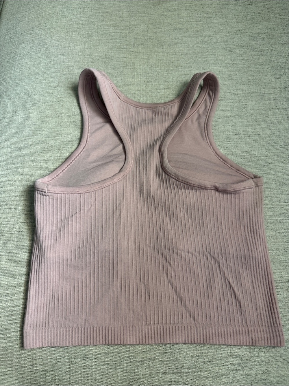 Ribbed Ebb to Street Racerback Crop Tank Top - Dusty Mauve
